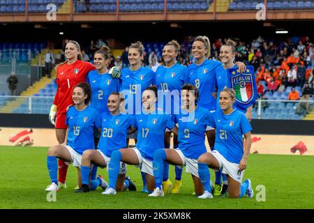 Genua, Italien. 10. Oktober 2022. Italien während der Frauen Italien gegen Brasilien, Freundschaftsspiel in Genua, Italien, Oktober 10 2022 Kredit: Unabhängige Fotoagentur/Alamy Live Nachrichten Stockfoto