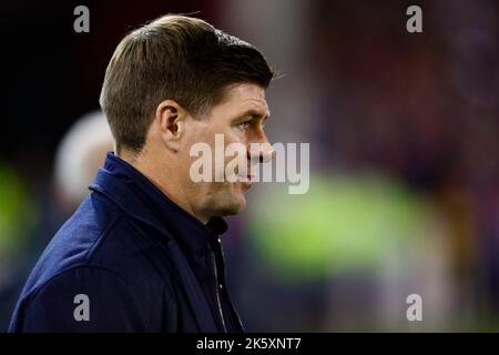 The City Ground, Nottingham, Nottinghamshire, England; 10.. Oktober 2022; Premier League Football, Nottingham Forest gegen Aston Villa; Steven Gerrard, Cheftrainer der Aston Villa Stockfoto