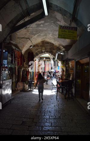 Straßen im christlichen Viertel der Altstadt von Jerusalem während Rosh Hashanah 2022 Stockfoto