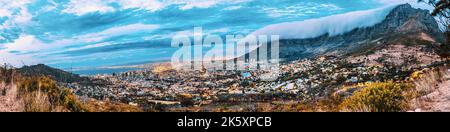 Panoramaszene auf dem Tafelberg, Kapstadt, Südafrika Stockfoto
