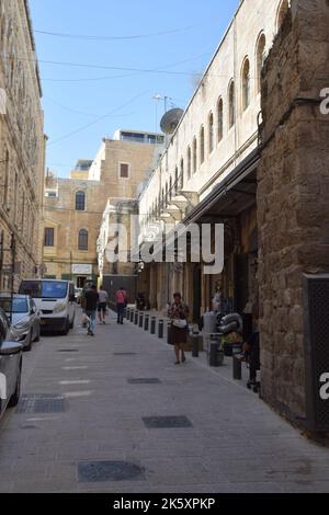 Straßen im christlichen Viertel der Altstadt von Jerusalem während Rosh Hashanah 2022 Stockfoto