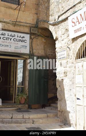 Leere Straßen im christlichen Viertel der Altstadt von Jerusalem während Rosh Hashanah 2022 Stockfoto