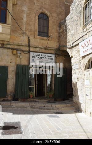 Leere Straßen im christlichen Viertel der Altstadt von Jerusalem während Rosh Hashanah 2022 Stockfoto