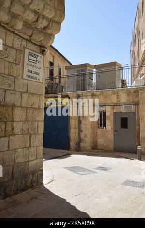 Leere Straßen im christlichen Viertel der Altstadt von Jerusalem während Rosh Hashanah 2022 Stockfoto