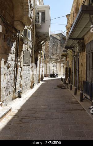 Leere Straßen im christlichen Viertel der Altstadt von Jerusalem während Rosh Hashanah 2022 Stockfoto