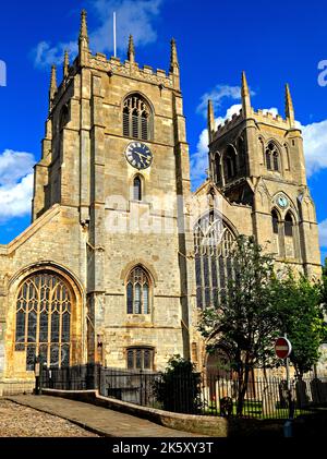 Kings Lynn, Norfolk, St. Margarets Church, Westtürme, mittelalterliches Münster, England, Großbritannien Stockfoto