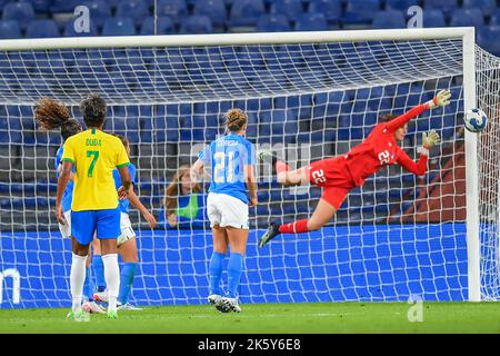 Genua, Italien. 10. Oktober 2022. (Italien) während der Frauen Italien gegen Brasilien, Freundschaftsspiel in Genua, Italien, Oktober 10 2022 Kredit: Unabhängige Fotoagentur/Alamy Live Nachrichten Stockfoto
