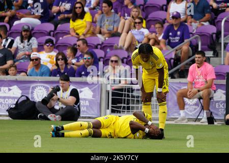 ORLANDO, FL - 9. OKTOBER: Spiel zwischen Orlando City und Columbus Crew in Orlando am 9. Oktober 2022 im Exploria Stadium, Orlando, FL. (Foto von Aaron Litz/PxImages) Stockfoto