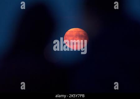 Danzig, Polen. Oktober 10. 2022. Der Vollmond des Jägers über der Ostsee © Wojciech Strozyk / Alamy Live News *** Local Caption *** Stockfoto