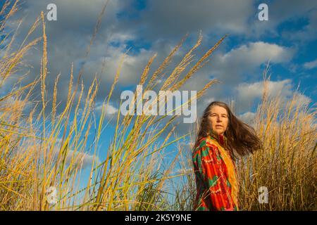 Verdiente Schönheit, über 60 und selbstbewusst Stockfoto