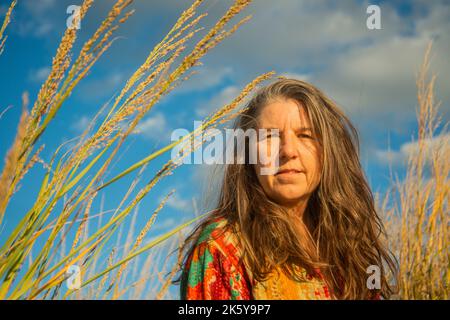 Verdiente Schönheit, über 60 und selbstbewusst Stockfoto