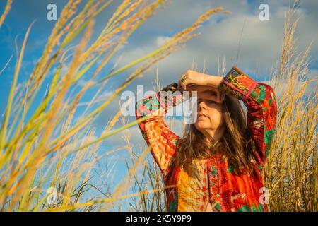 Verdiente Schönheit, über 60 und selbstbewusst Stockfoto