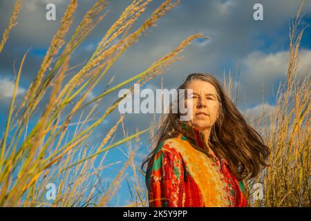 Verdiente Schönheit, über 60 und selbstbewusst Stockfoto