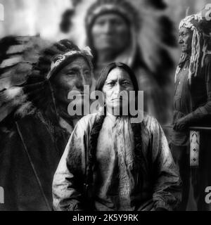 Sitting Bull ein großer Anführer des Stammes der Sioux erinnerte sich an die Schlacht von Little Bighorn, wo er General Custer besiegte. Stockfoto