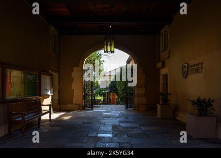 Eines der Tore zum Hauptquadrangle der University of Sydney Stockfoto