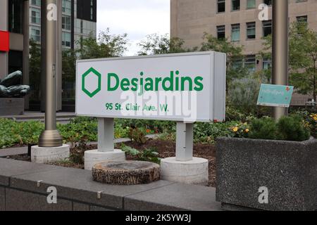 Caisse populaire Desjardins unterzeichnen Stockfoto