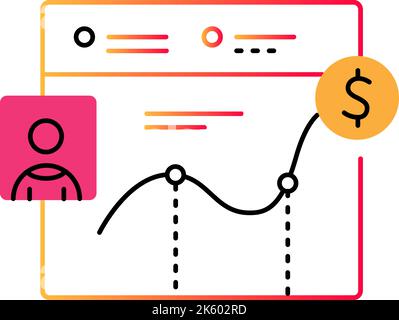 Symbol für den Plan. Vector taktische Geschäftsstrategie. Coaching-Analyse des Maßnahmenziels Stock Vektor
