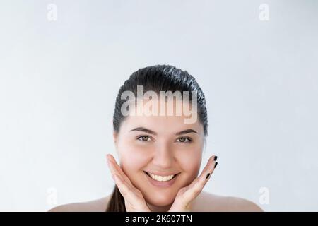 Plus Größe Schönheit Gesichtsbehandlung natürliche Hautpflege Stockfoto