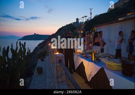 La Paillotte, Cala Mosca, Capo Sant'Elia, Cagliari, Sardinien, Italien Stockfoto