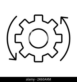 Einfache Bedienung Symbolvektor Zahnrad und Pfeilschild für Grafikdesign, Logo, Website, Social Media, mobile App, UI-Abbildung Stock Vektor