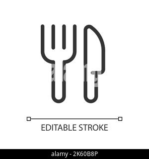 Perfektes lineares ui-Symbol für Gabel- und Messpixel Stock Vektor