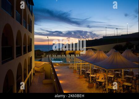 Capo Caccia Blick vom Cala Bona Hotel, Alghero, Sardinien, Italien, Europa Stockfoto