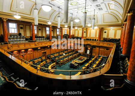 Das neuseeländische Parlament, das Repräsentantenhaus und die Diskussionskammer in Wellington auf der Nordinsel Neuseelands. Wellington ist der Stockfoto