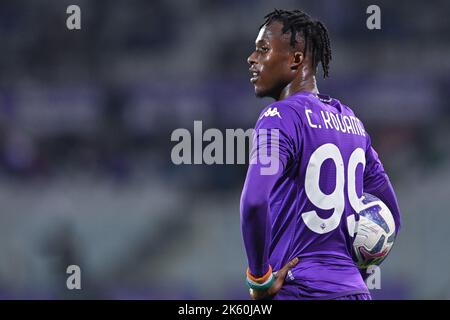 Florenz, Italien. 10. Oktober 2022. Christian Michael Kouakou Kouame (ACF Fiorentina) während ACF Fiorentina vs SS Lazio, italienische Fußballserie A Spiel in Florenz, Italien, Oktober 10 2022 Quelle: Independent Photo Agency/Alamy Live News Stockfoto