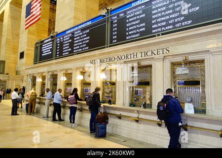 Ticketschalter in Grand Central Station, New York Stockfoto