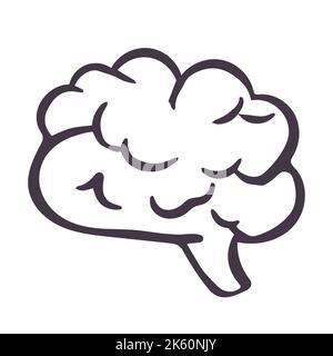 Gehirn Logo silhouette Top view Design vector Template. Brainstorming denken Idee Logo Konzept Symbol. Stock Vektor