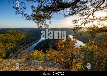 Die Saaleschleife in Thüringen Stockfoto