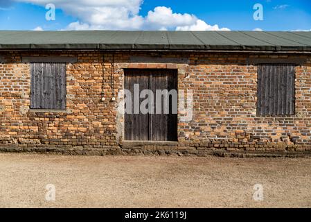 Das Konzentrationslager der Nazis in Deutschland. Das sowjetische Lager Nr.7 im Lager Sachsenhausen in Sachsenhausen, Deutschland Stockfoto