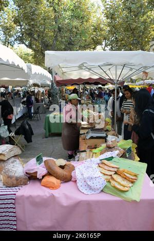 Markt, Collioure, Pyrenees-Orientales, Südfrankreich 2022 Stockfoto