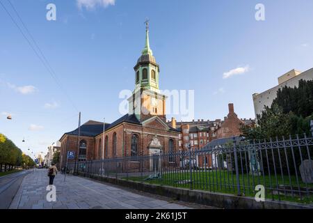 Kopenhagen, Dänemark. Oktober 2022. Außenansicht der Garnisonskirken-Kirche im Stadtzentrum Stockfoto