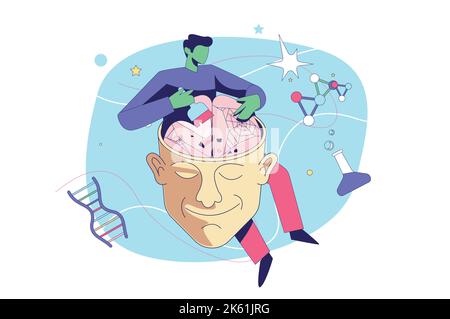 Eine schöne grafische Illustration mit dem Konzept der Gehirnprogrammierung Stock Vektor