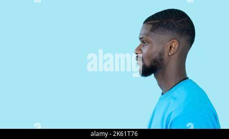 Mann Profil Porträt selbstbewusst Look Banner Gesicht Stockfoto