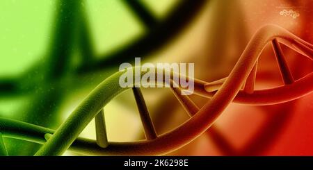3D Rendering der dna-Struktur, abstrakter Hintergrund Stockfoto