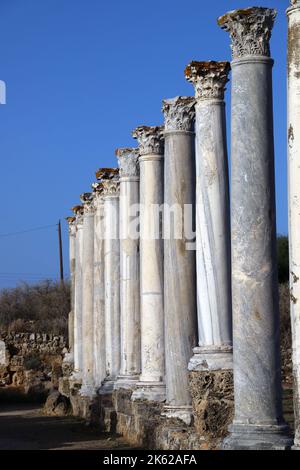 Römische Stadt Salamis in der Nähe von Famagusta (Gazimagusa) Türkisches Replublic von Nordzypern. Stockfoto