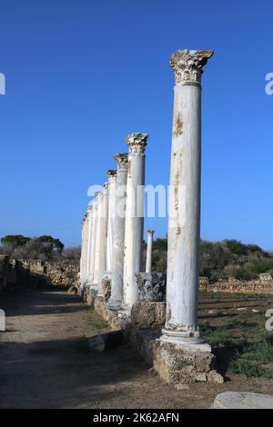 Römische Stadt Salamis in der Nähe von Famagusta (Gazimagusa) Türkisches Replublic von Nordzypern. Stockfoto