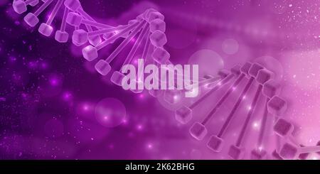 3D Rendering der dna-Struktur, abstrakter Hintergrund Stockfoto