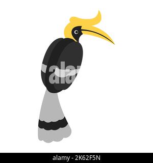 Niedlich von Hornschnabel auf Cartoon-Version, Vektor-Illustration Stock Vektor