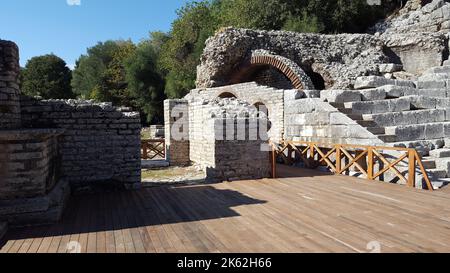 Der Nationalpark Butrint ist ein geschütztes Naturgebiet, es umfasst die archäologische Stätte von Butrint und schützt die Stadt und die umliegende Landschaft. Stockfoto