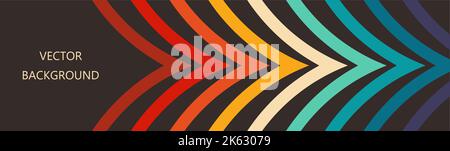 Retro Farben Pfeil Streifen Hintergrund lange Banner. Vektorgrafik. Stock Vektor