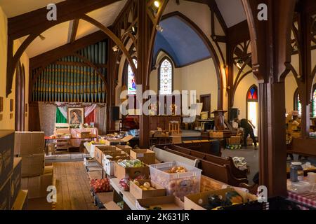 Lebensmittelbank in St. George's Episcopal Church, Leadville, Colorado, USA Stockfoto