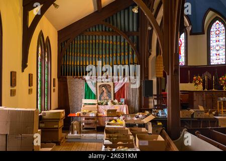 Lebensmittelbank in St. George's Episcopal Church, Leadville, Colorado, USA Stockfoto