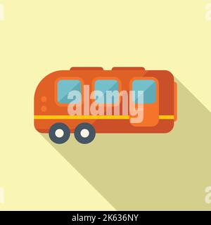 Flacher Vektor für Auto Camping-Symbol. Auto Camper. Bus-Van Stock Vektor