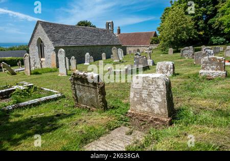 Die Dorfkirche St. Nikolaus von Myra in Kimmeridge, Isle of Purbeck, Dorset, England, Großbritannien Stockfoto