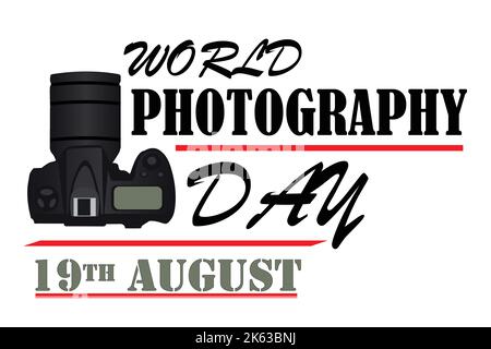 Banner Vektordesign für den Weltfototag August 19. Stock Vektor