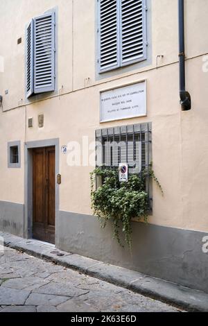 Casa Filippo Lippi - das Haus, in dem der Maler Fra Filippo Lippi in der Via d'Ardiglione in Florenz geboren wurde Stockfoto