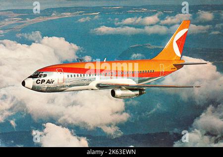 Die ehemalige Boeing 737 200 von Canadian Pacific Airways flog Anfang der siebziger Jahre über kanadisches Territorium Stockfoto